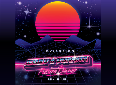 Retro futuristic retro retro design synthwave techno