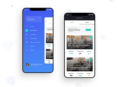 Social Media Marketing App UI Design animation blogger branding cards ui design design concept illustration market marketing minimal navigation menu news socialmedia typography ui uidesign ux uxdesign vector web