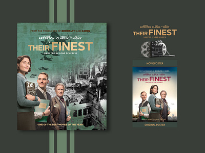 THEIR FINEST V2 2020 appletv art canada crave creativity film gold green illustrator itunes montreal movie movie poster netflix new photoshop poster redesign war