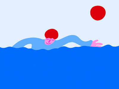 swim in the ocean art blue chill cool dress illustraion ocean picture red relax sea sun swim wonderful