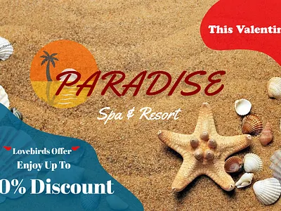 Valentine Discount- Beach Ad design graphicdesign illustration ui