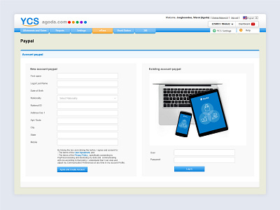 YCS agoda account paypal