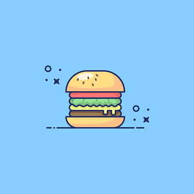 Burger flat design branding design flat icon icons illustration logo sticker vector yellow