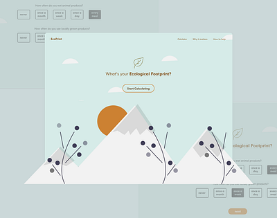 Footprint Calculator 004 calculate calculator calculator app calculator ui dailyui design desktop ecological landing page nature ui ui design ux ux design uxdesign web website