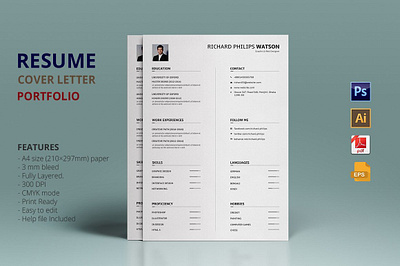 Resume template clean resume creative resume curriculum vitae cv template download free modern modern resume professional resume resume cv resume template template