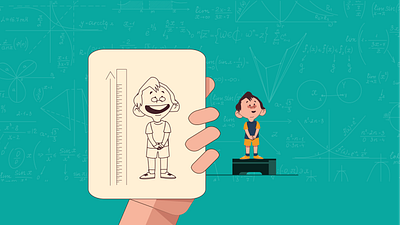 Measuring the height boy charachter design character design height illustration illustrator measurement motiongraphics pediatrician sketch vector