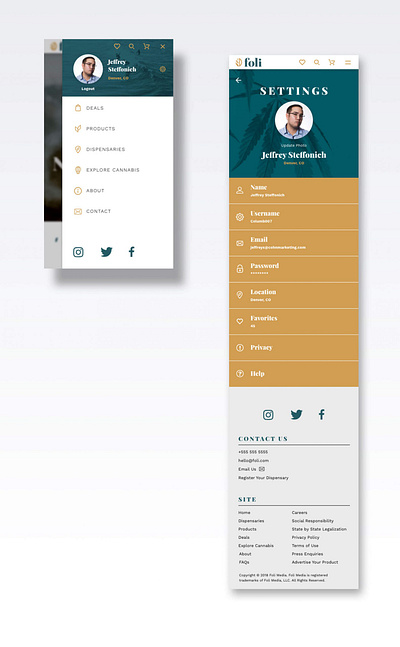 FOLI product design cannabis product design typography ui ux web