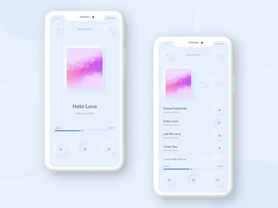Neomorphism Music Player figma mobile app music app music player neomorphism trend ui ux