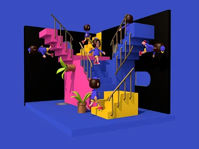 contradiction space character cinema4d color colorful graphic space