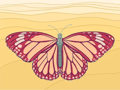 Traveling Monarch butterfly illustration landscape landscape illustration monarch portland procreate procreate art