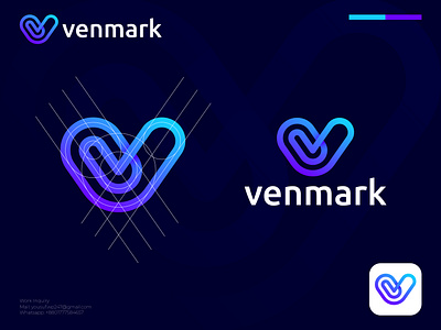 Venmark Logo Design agency app logo brand brand identity branding check mark creative logo flat icon identity lettermark logo logo design logo designer logotype mark minimalist logo modern logo symbol v logo