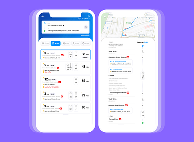 Public Transport Concept App app app design branding bus current location design homepage journey planning location map mobile app public transport route transport transportation travel ui walking