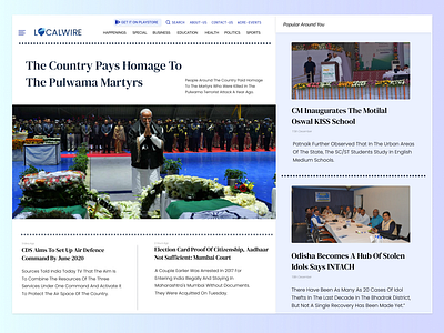 A News Website ad beautiful behance design easy figma figmadesign india landing page local new news newsletter newspaper newspapers newwebsite simple ui webdesign