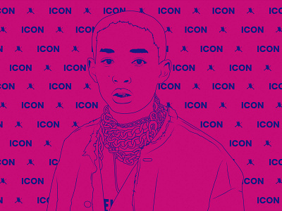 I C O N album blue erys hip hop icon illustration jaden jaden smith monochrome music pink rap syre trap vector will smith