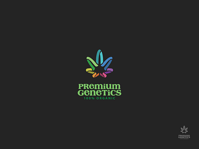 Premium Genetics - Vienna, Austria austria branding cannabis logo clean colorful flat genetics leaf logo logo design minimal organic premium professional logo ribbon vector vienna wienn