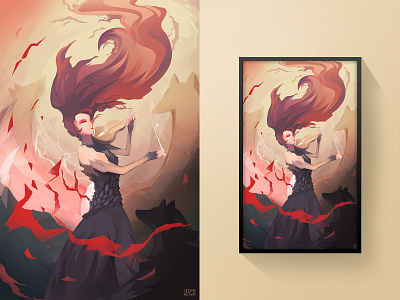 Redemption art colorful design digital art digital painting girl illustration illustrator wolf