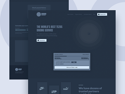 Final wireframe for Tezos Baking website crypto cryptocurrency design illustration landing minimal prototype tezos ux website wireframe