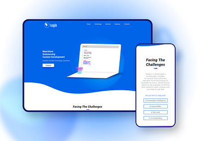 isAgile website agile design illustration landingpage nearshore outsourcing ps ui webdesign website