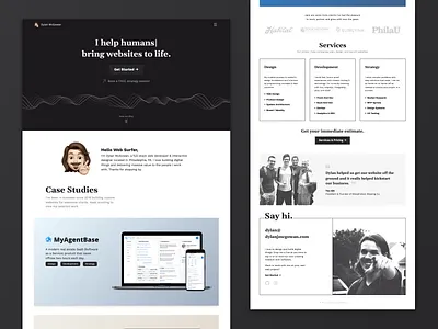 Personal Website Landing Page gsap landing page memoji p5.js personal branding portfolio responsive tailwindcss vue.js web design