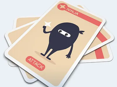 Of Knights and Ninjas attack card game family knight mask medieval ninja ninja star