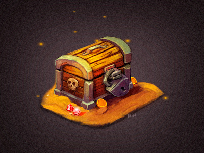 Treasure chest (tutorial) 2d art art artist artwork dibbble digitalart dribbble graphic illustraion illustration design pirate