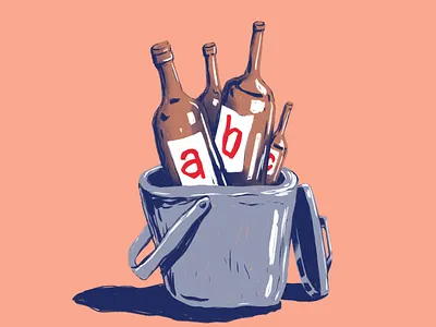 Histórias soltas. bottle drawing empty glass illustration mrcoofs trash words
