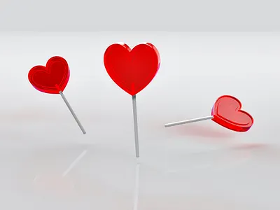 [No. 23] Heart Lollipops, Remixed: 3D 3d 3d render adobe adobe 3d adobe dimension adobe photoshop candy dn dribbbleweeklywarmup graphic design graphicdesign heart hearts photoshop rebound rendering valentines