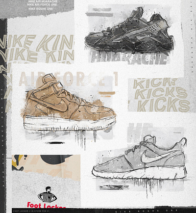 KING OF KICKS - Footlocker branding design digitalart illustration type typography