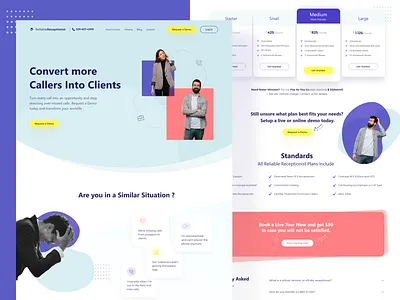 Reliable Receptionist android branding digitalmarketing ios landingpage socialmediamarketing uidesign uiux ux webdesign website
