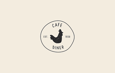 Cafe & Diner Logo branding cafe cafe logo chicken chicken illustration diner diner logo farm to table food hand drawn illustrated logo illustration logo logo design logo design branding logos restaurant rooster