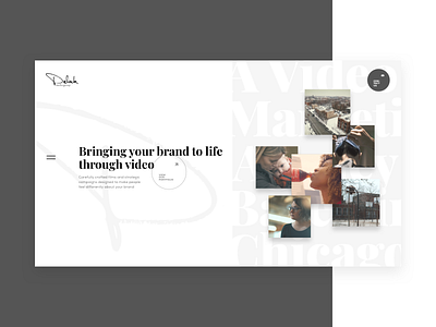 Delack Media Group Direction 1 agency landing page agency website grid layout hero section imagery interface design layout exploration light sketchapp subtle typography design ui ux video web design website redesign