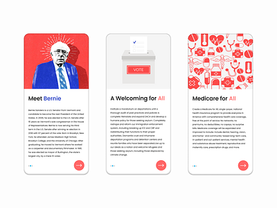 Daily UI Challenge Day 23: Onboarding bernie sanders daily 100 challenge daily ui dailyui day23 democratic party design figma presidential campaign socialism ui