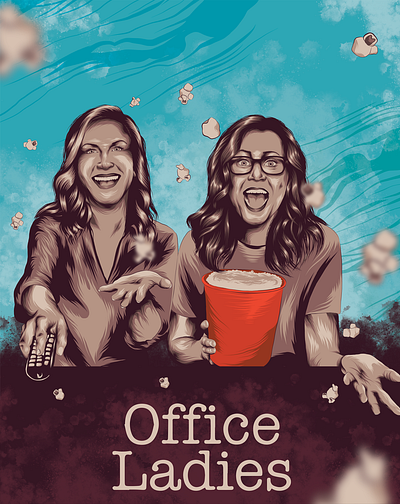 Office Ladies comedian design illustration podcast poster art poster design vector