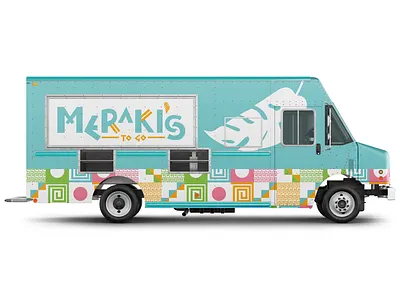 Meraki's To Go Food Truck branding foodtruck illustrator mockup patterns
