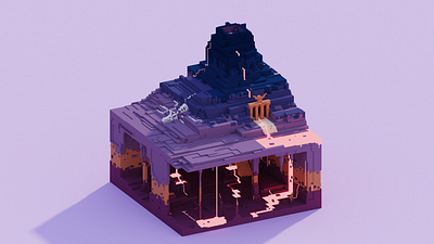 Voxel World - Mount Infernus 3d cave cavern dragon hades hell lava skeleton volcano voxel