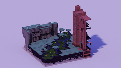 Voxel World - The Undead Swamp 3d castle cliff evil lair magic mangrove swamp undead voxel
