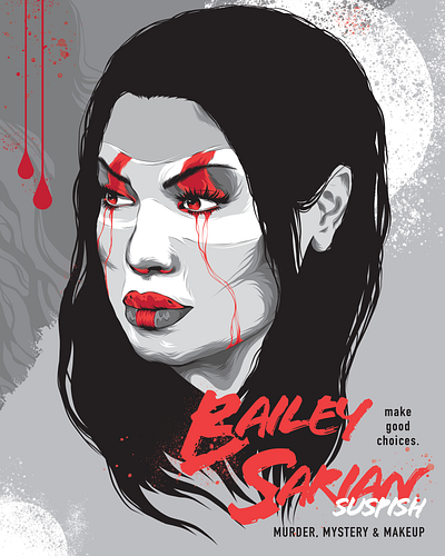 Bailey Sarian comedian design horror illustration poster art poster design posters vector youtube youtube channel