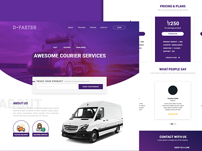 Courier Services web UI app design illustrator mobile mobile app design typography ui ux web website