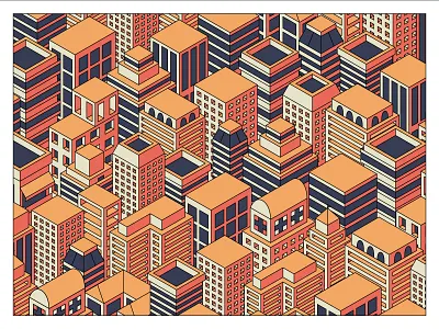 Isometric Cityscape adobeillustrator building design illustration isometric illustration vector