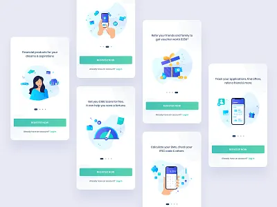 Onboarding - Rubique android design icons illustration ui ux