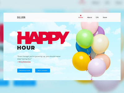 Balloon: Happy Hour balloon design fun graphicdesign kids photoshop typography ui