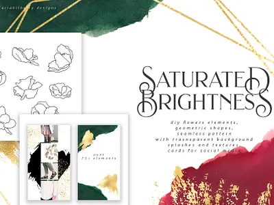 Saturated Brightness abstract art branding compositions flower clipart illustration leaves logo magnolia seamless pattern vector