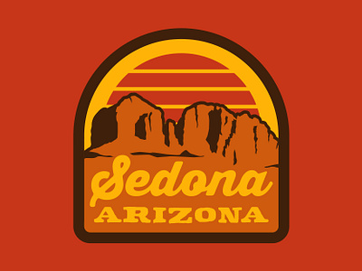 Sedona arizona badge desert illustration logo outdoor badge outdoors patch retro sedona vintage wilderness