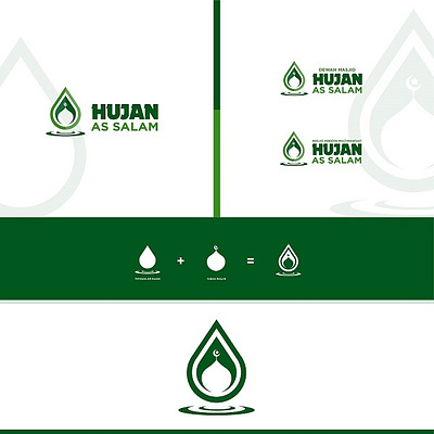 HUJAN icon illustration logo typography vector