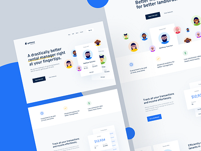 Alternative Landing Pages app branding cards clean concept design flat illustrations landing page layout minimal product real estate saas service ui ux web webdesign website