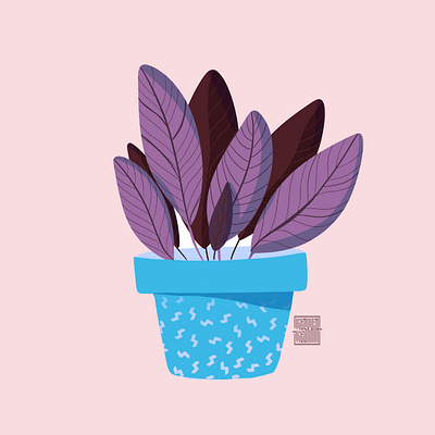 I'm plantslover! flat flower illustration pink plants plantslover pot vector vector illustration