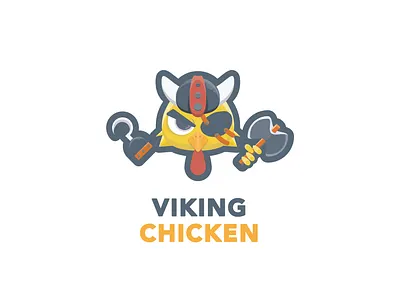 Viking Chiken branding chicken design flat design icon illustration logo ui vector viking