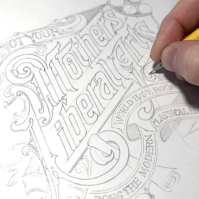 Editorial process hand lettering pencil schmetzer sketch title typography