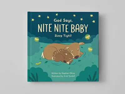 God Says Nite Nite Baby animals children book illustration childrens book childrens illustration night scene picture book