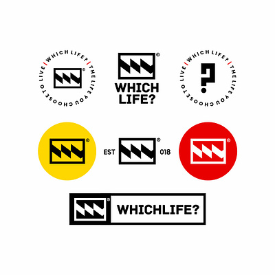 Lockups and Badges for WhichLife? Shop badge badges branding clothing clothing brand clothing label design illustration lockup lockups logo logodesign logolockup logomark minimal typogaphy vector